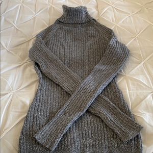 INC Silver metallic turtleneck Petite size PP